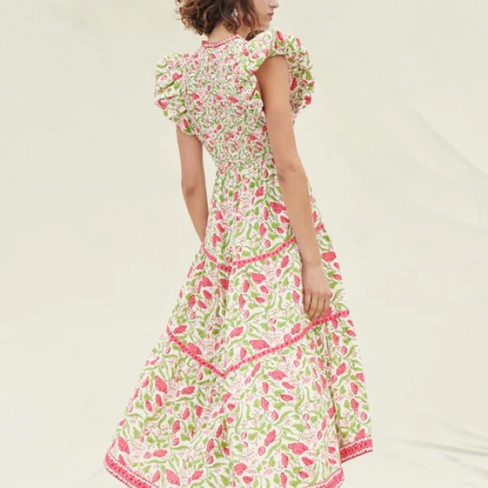 Floral Ruffle Sleeve Dress - Picture 2 of 5